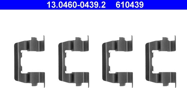 ATE 13.0460-0439.2 - Комплектующие для колодок дискового тормоза unicars.by