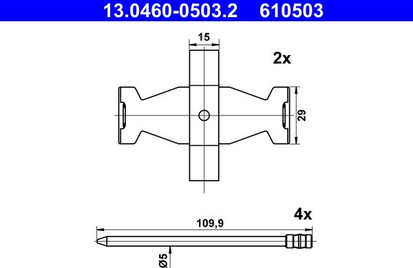 ATE 13.0460-0503.2 - Комплектующие для колодок дискового тормоза unicars.by