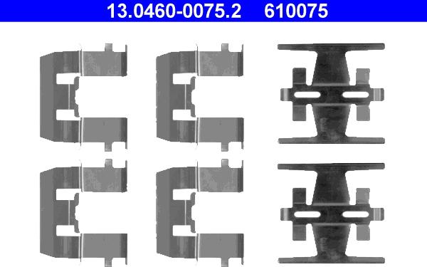 ATE 13.0460-0075.2 - Комплектующие для колодок дискового тормоза unicars.by