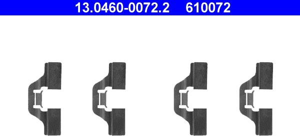 ATE 13.0460-0072.2 - Комплектующие для колодок дискового тормоза unicars.by