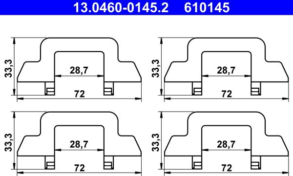 ATE 13.0460-0145.2 - Комплектующие для колодок дискового тормоза unicars.by