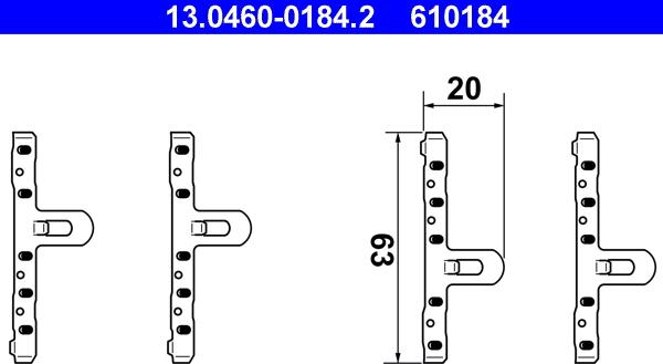 ATE 13.0460-0184.2 - Комплектующие для колодок дискового тормоза unicars.by