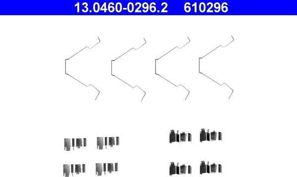 ATE 13.0460-0296.2 - Комплектующие для колодок дискового тормоза unicars.by