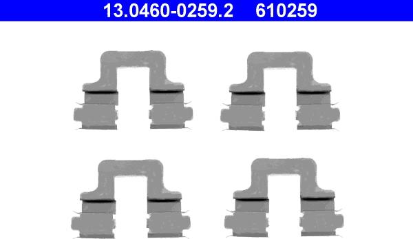 ATE 13.0460-0259.2 - Комплектующие для колодок дискового тормоза unicars.by