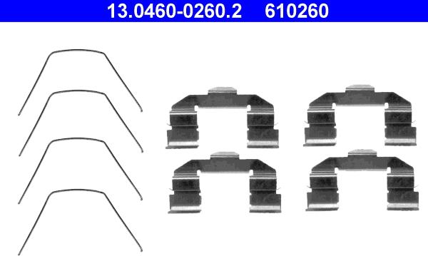 ATE 13.0460-0260.2 - Комплектующие для колодок дискового тормоза unicars.by