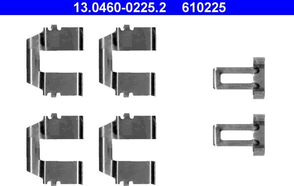 ATE 13.0460-0225.2 - Комплектующие для колодок дискового тормоза unicars.by