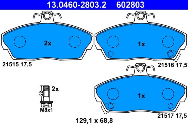 ATE 13.0460-2803.2 - Тормозные колодки, дисковые, комплект unicars.by