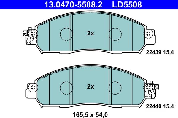 ATE 13.0470-5508.2 - Тормозные колодки, дисковые, комплект unicars.by