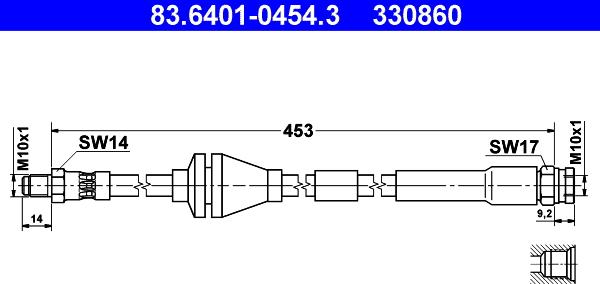 ATE 83.6401-0454.3 - Тормозной шланг unicars.by