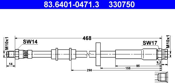 ATE 83.6401-0471.3 - Тормозной шланг unicars.by