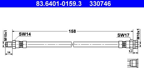 ATE 83.6401-0159.3 - Тормозной шланг unicars.by