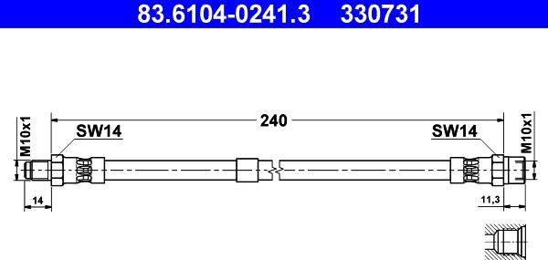 ATE 83.6104-0241.3 - Тормозной шланг unicars.by