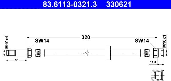 ATE 83.6113-0321.3 - Тормозной шланг unicars.by