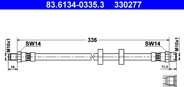 ATE 83.6134-0335.3 - Тормозной шланг unicars.by