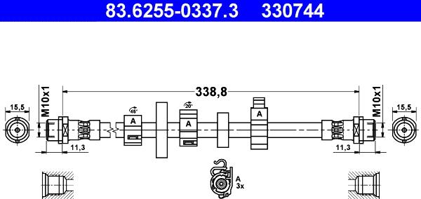 ATE 83.6255-0337.3 - Тормозной шланг unicars.by