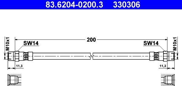 ATE 83.6204-0200.3 - Тормозной шланг unicars.by