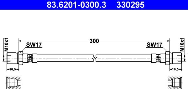 ATE 83.6201-0300.3 - Тормозной шланг unicars.by