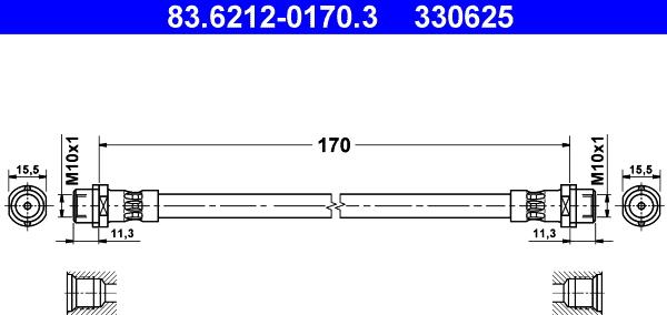 ATE 83.6212-0170.3 - Тормозной шланг unicars.by