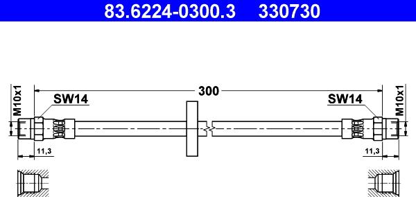 ATE 83.6224-0300.3 - Тормозной шланг unicars.by