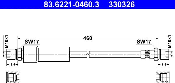 ATE 83.6221-0460.3 - Тормозной шланг unicars.by