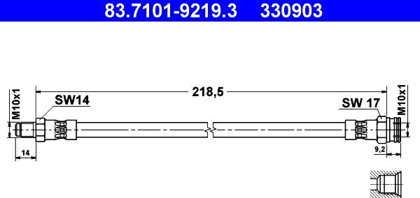 ATE 83.7101-9219.3 - Тормозной шланг unicars.by