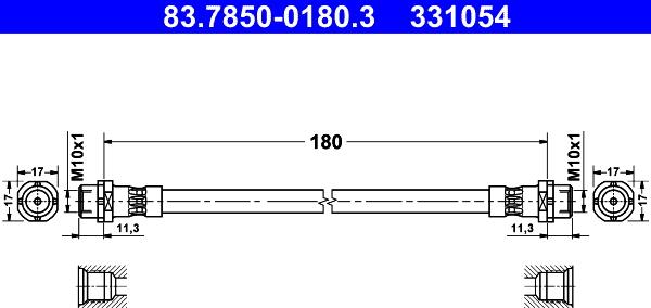 ATE 83.7850-0180.3 - Тормозной шланг unicars.by