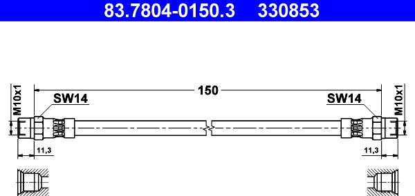 ATE 83.7804-0150.3 - Тормозной шланг unicars.by