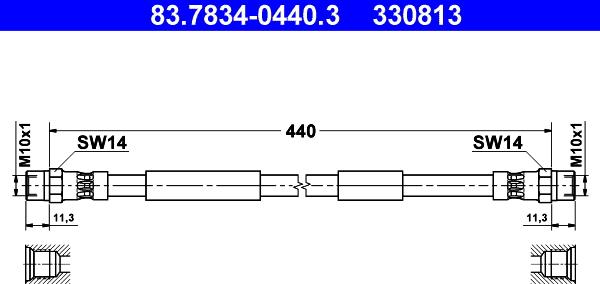 ATE 83.7834-0440.3 - Тормозной шланг unicars.by