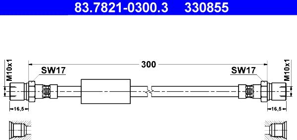 ATE 83.7821-0300.3 - Тормозной шланг unicars.by