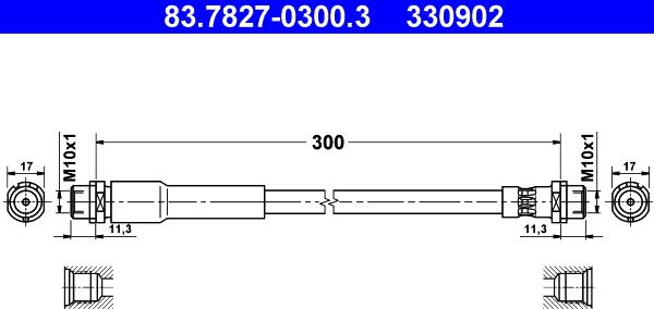 ATE 83.7827-0300.3 - Тормозной шланг unicars.by