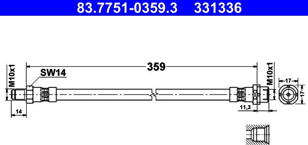 ATE 83.7751-0359.3 - Тормозной шланг unicars.by