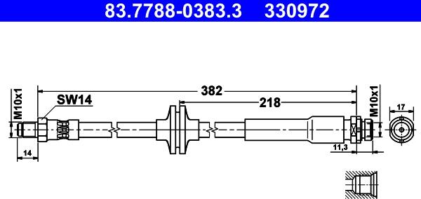 ATE 83.7788-0383.3 - Тормозной шланг unicars.by