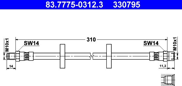 ATE 83.7775-0312.3 - Тормозной шланг unicars.by