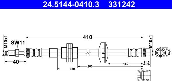 ATE 24.5144-0410.3 - Тормозной шланг unicars.by