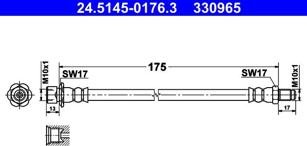 ATE 24.5145-0176.3 - Тормозной шланг unicars.by