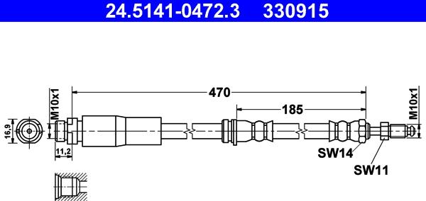 ATE 24.5141-0472.3 - Тормозной шланг unicars.by