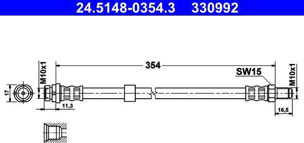 ATE 24.5148-0354.3 - Тормозной шланг unicars.by