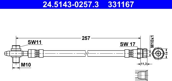 ATE 24.5143-0257.3 - Тормозной шланг unicars.by