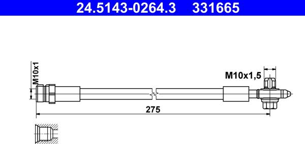 ATE 24.5143-0264.3 - Тормозной шланг unicars.by