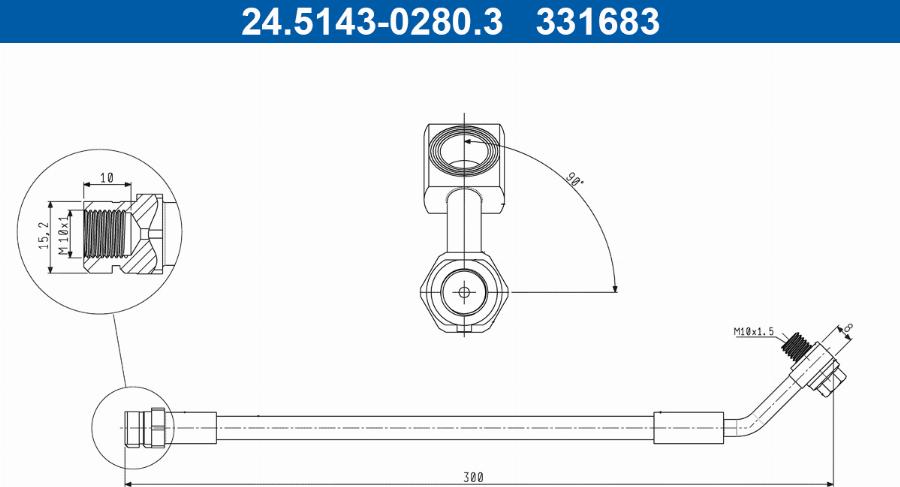 ATE 24.5143-0280.3 - Тормозной шланг unicars.by