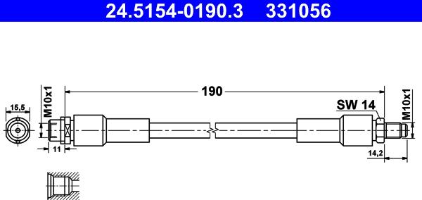 ATE 24.5154-0190.3 - Тормозной шланг unicars.by