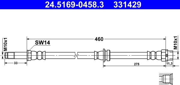 ATE 24.5169-0458.3 - Тормозной шланг unicars.by