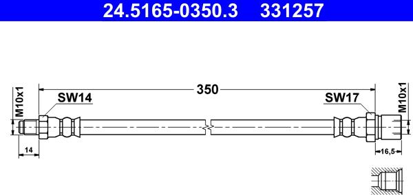 ATE 24.5165-0350.3 - Тормозной шланг unicars.by