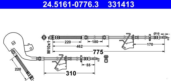 ATE 24.5161-0776.3 - Тормозной шланг unicars.by