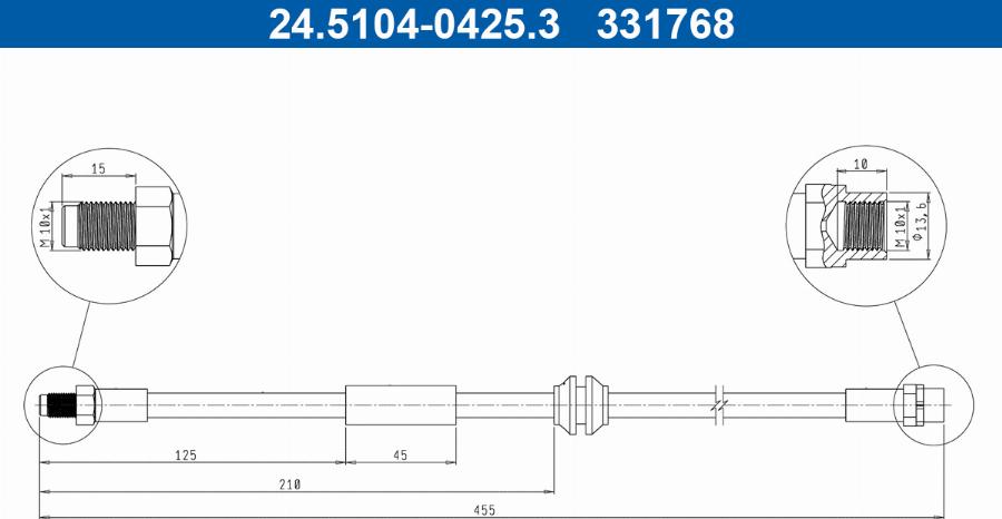 ATE 24.5104-0425.3 - Тормозной шланг unicars.by