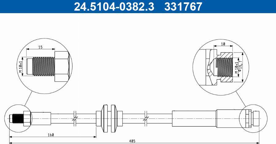 ATE 24.5104-0382.3 - Тормозной шланг unicars.by