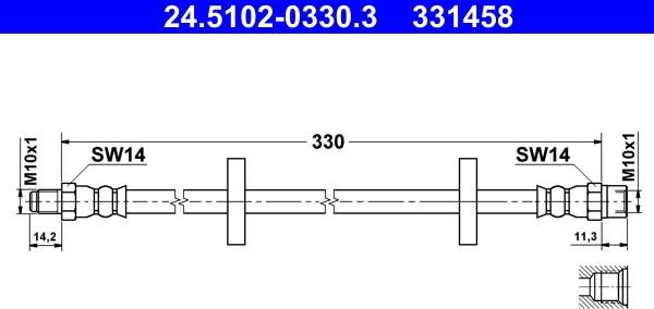 ATE 24.5102-0330.3 - Тормозной шланг unicars.by