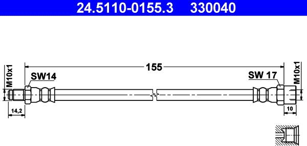 ATE 24.5110-0155.3 - Тормозной шланг unicars.by