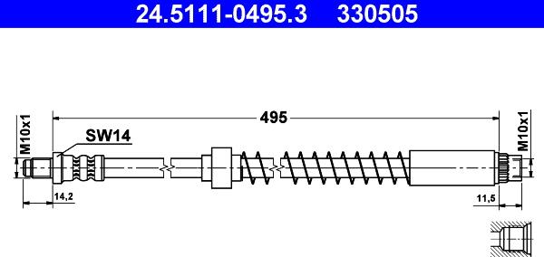 ATE 24.5111-0495.3 - Тормозной шланг unicars.by