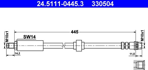 ATE 24.5111-0445.3 - Тормозной шланг unicars.by